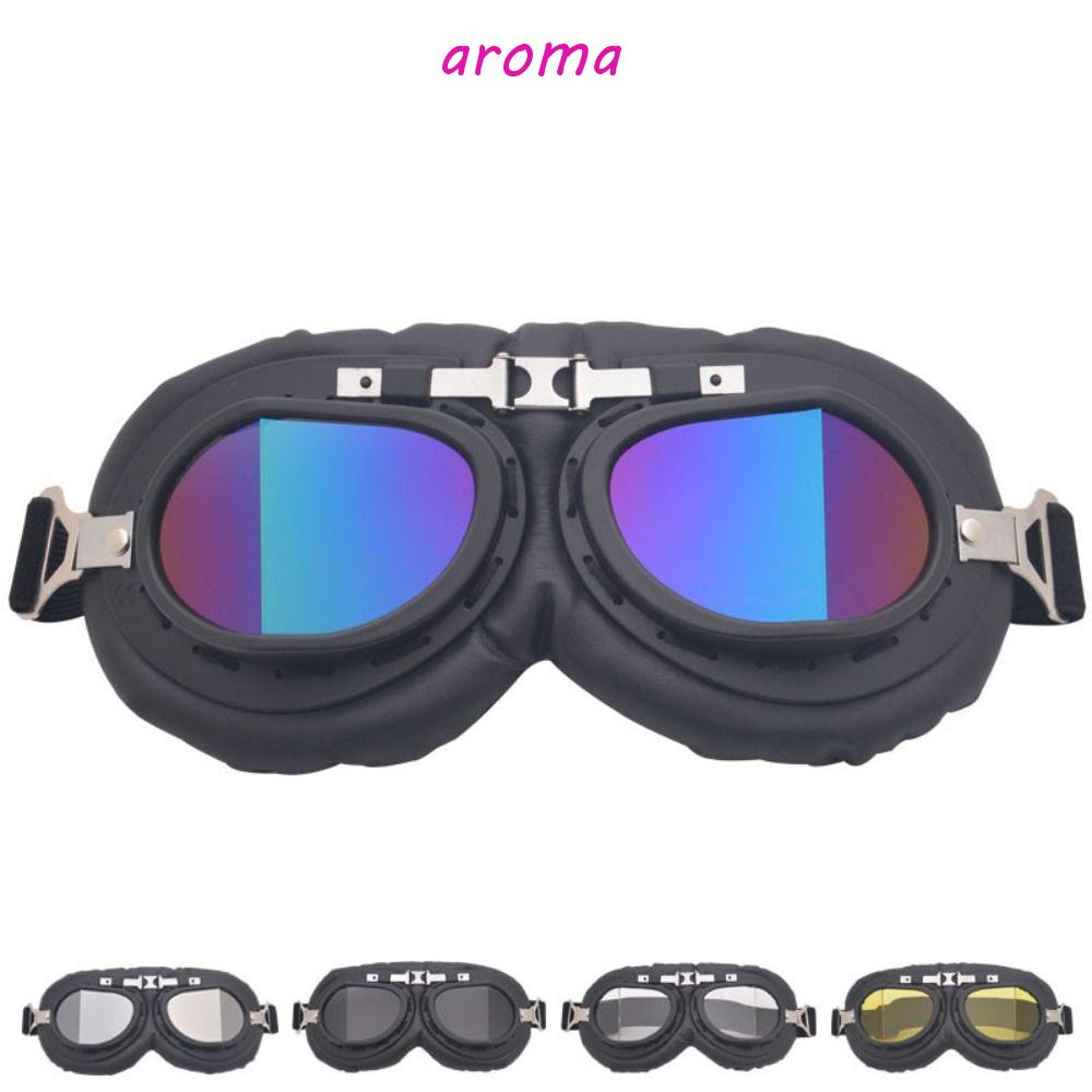 AROMA Mắt Kính Gắn Mũ Bảo Hiểm Xe Máy Phong Cách Cổ Điển