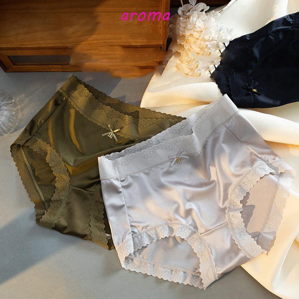 AROMA Quần Lót Co Giãn Màu Trơn Thời Trang Cho Nữ