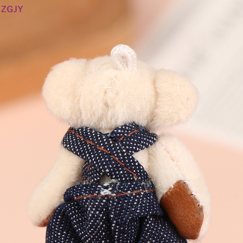 Set 2 Móc Khóa Hình Gấu / Thỏ Nhồi Bông Mềm Mại 5cm DIY Mới