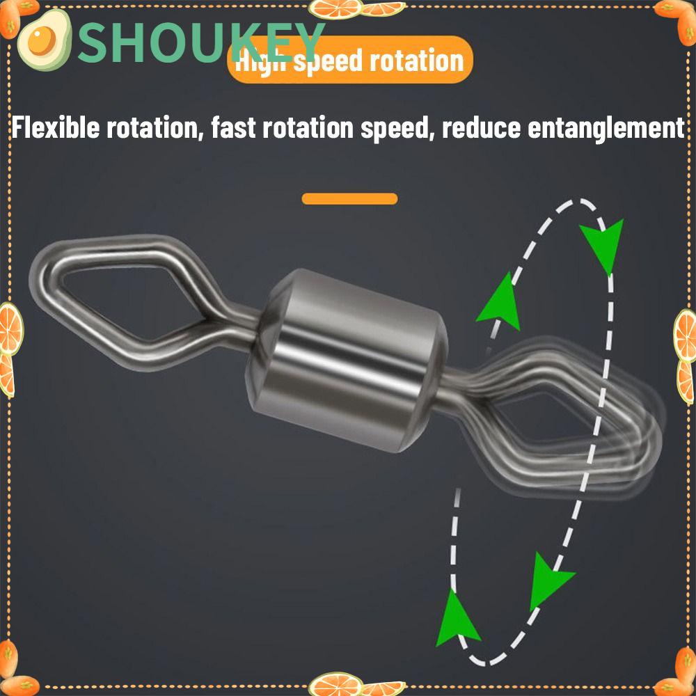 SHOUKEY Set 100 Khuyên Nối Câu Cá Bằng Thép Không Gỉ