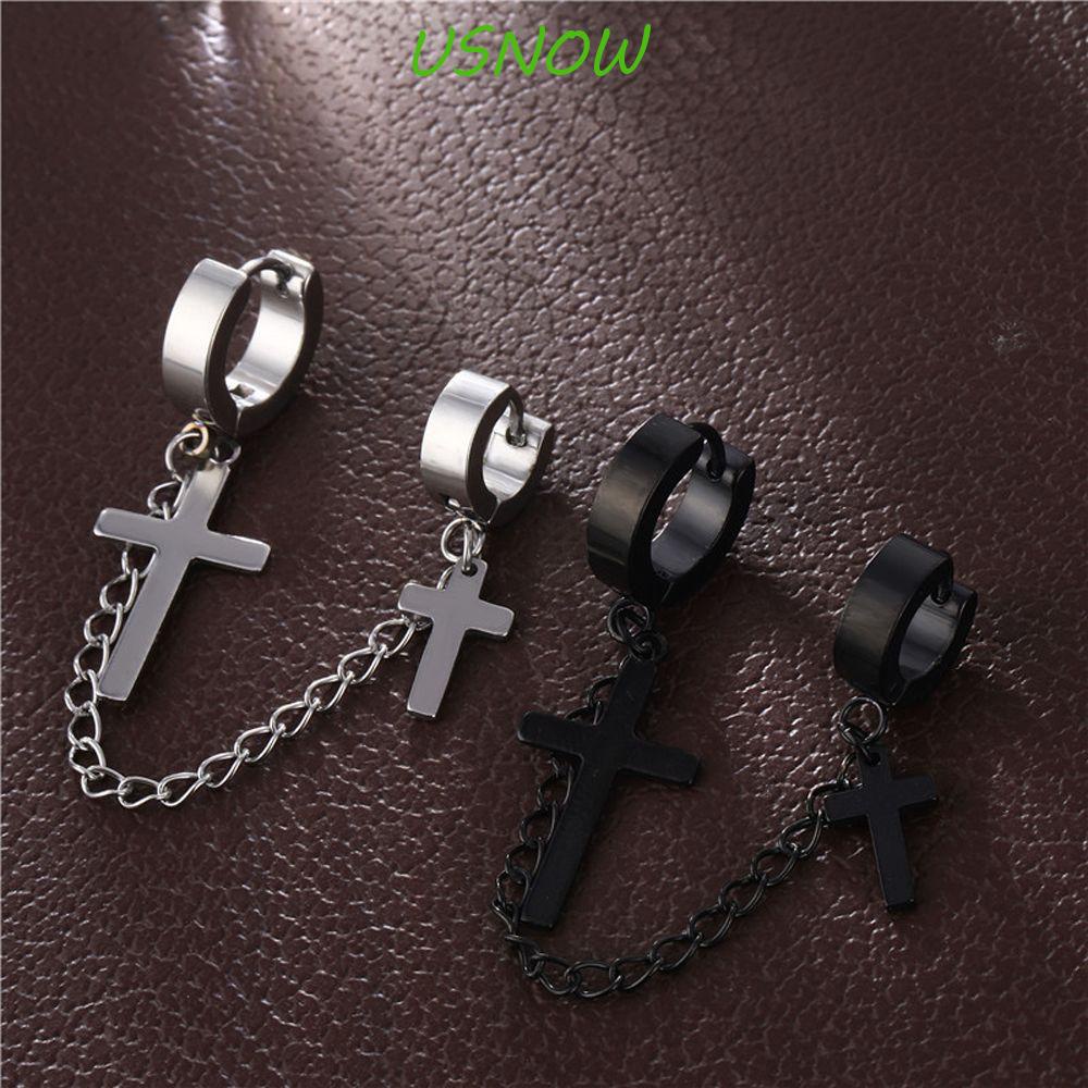 USNOW Khuyên Tai Dạng Kẹp Vành Tai Bằng Thép Titan Phong Cách Hip Hop Punk Cho Nam Và Nữ