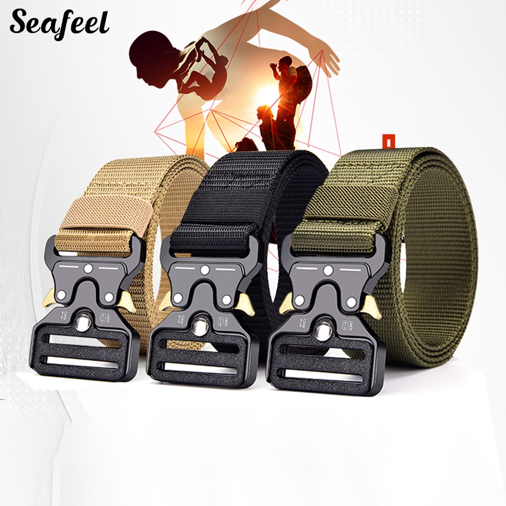 Thắt Lưng Sinh Tồn Màu Trơn Tháo Lắp Nhanh Có Khóa Điều Chỉnh Được Chuyên Nghiệp Không Cần Dùng Ngoài Trời Cho Nam