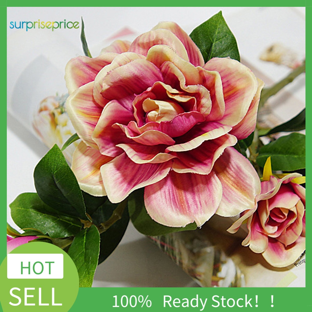 1 Bó Hoa Gồm 3 Đầu Hoa Nhân Tạo Thời Trang Dành Cho Trang Trí Tiệc Cưới / Nhà Cửa