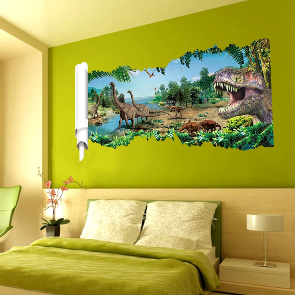 Miếng Dán Tường Trang Trí Hình Khủng Long Tháo Rời Được