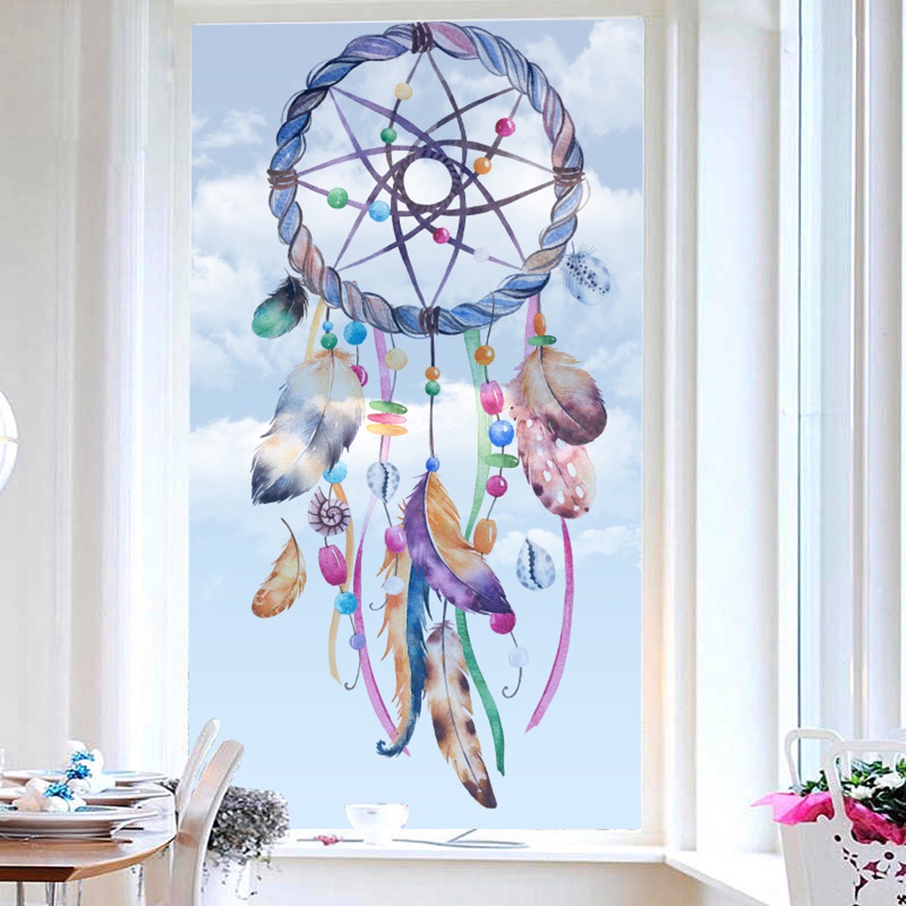 (Bất Ngờ) Phim Dán Cửa Sổ Thời Trang Không Keo Dán Hình Lưới Bắt Cá Voi / Dream Catcher Trang Trí