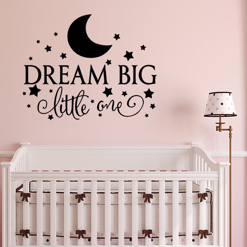 (Bất Ngờ) Hình Dán Tường Ngôi Sao Mặt Trăng Lớn Nhỏ Nhắn Trang Trí Phòng Trẻ Em