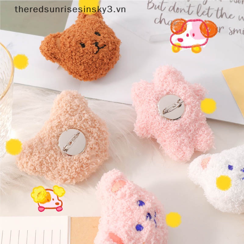 Ghim Cài Áo Hình Chú Gấu Bông Mềm Mại Đáng Yêu