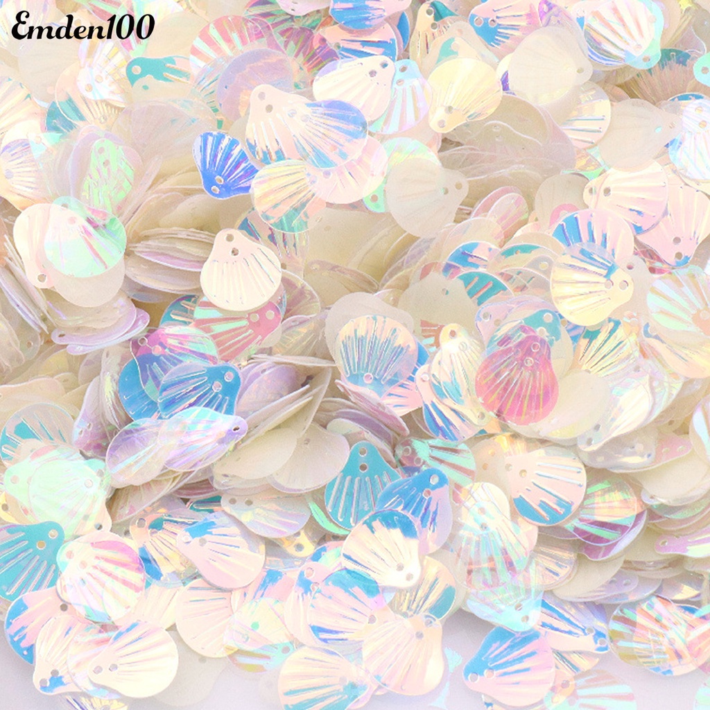 [EMDEN] Kim Sa Hologram Hình Vỏ Sò / Oval Nhỏ Gọn Nhiều Màu Sắc Trang Trí Hàng Ngày Sử