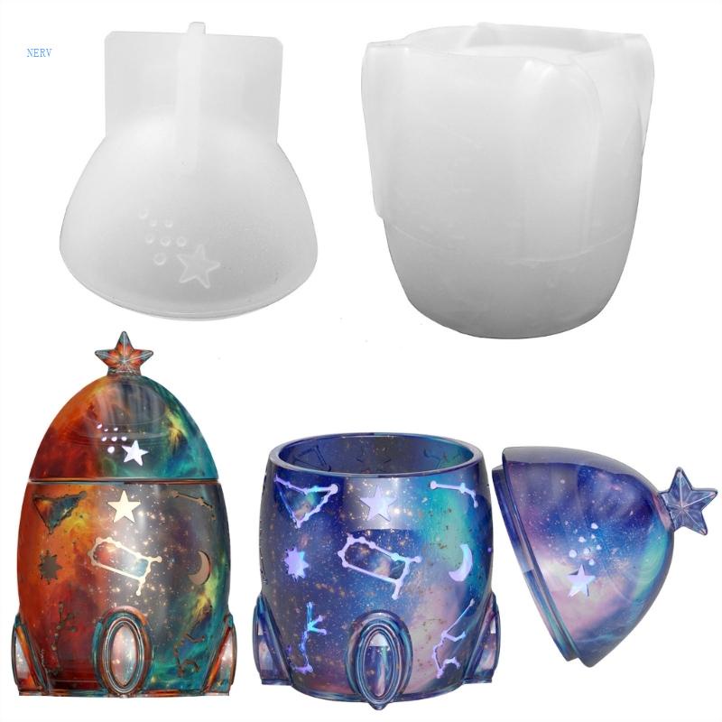 Khuôn Silicone Làm Hộp Trang Sức Hình Tên Lửa