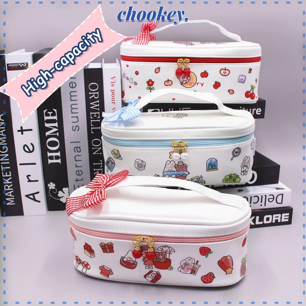 CHOOKEY Túi Đựng Bút Bằng Da PU Sức Chứa Lớn Tiện Dụng Cho Học Sinh