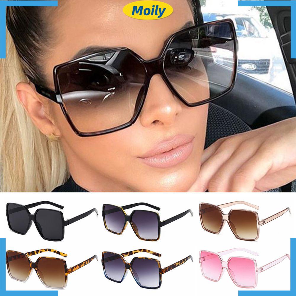 MOILYVN Kính Mát Gọng Vuông Oversized Thời Trang Cho Nam Nữ