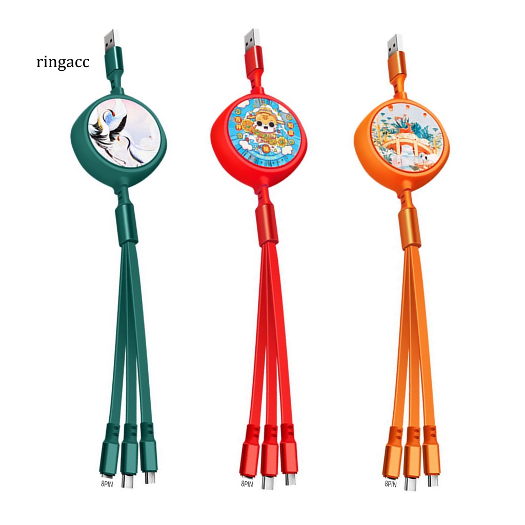 Cáp Sạc Micro USB Type-C 8Pin Đa Năng Có Thể Điều Chỉnh Độ Dài