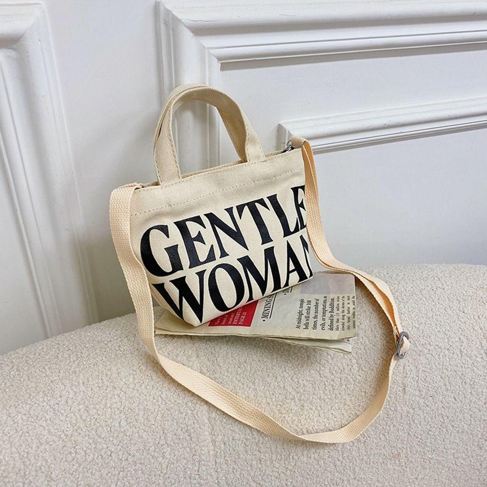 LOMBARD Túi Đeo Chéo Mini Bằng Vải Canvas In Chữ Thời Trang Dành Cho Nữ