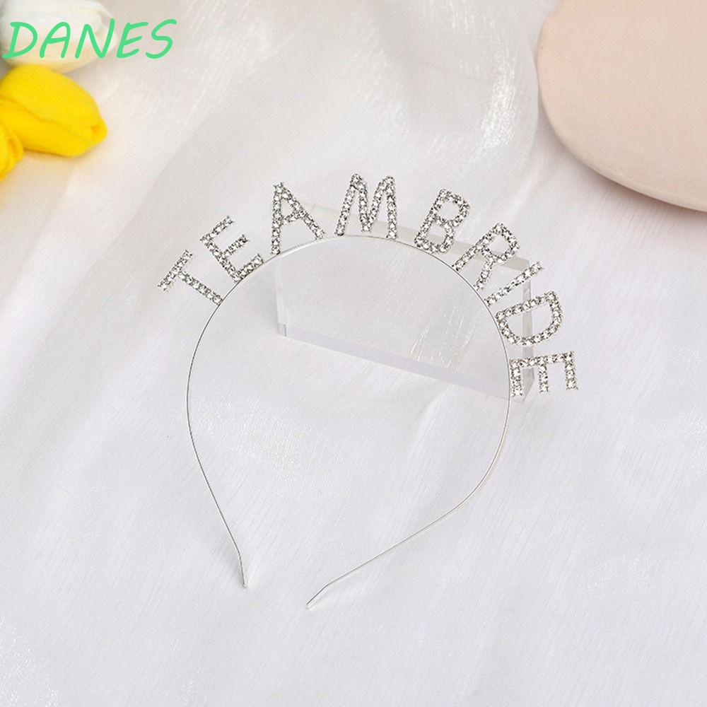 DANES Băng Đô Cài Tóc Đính Đá In Chữ Đơn Giản Dùng Làm Đạo Cụ Chụp Ảnh Tiệc Sinh Nhật / Phù Dâu