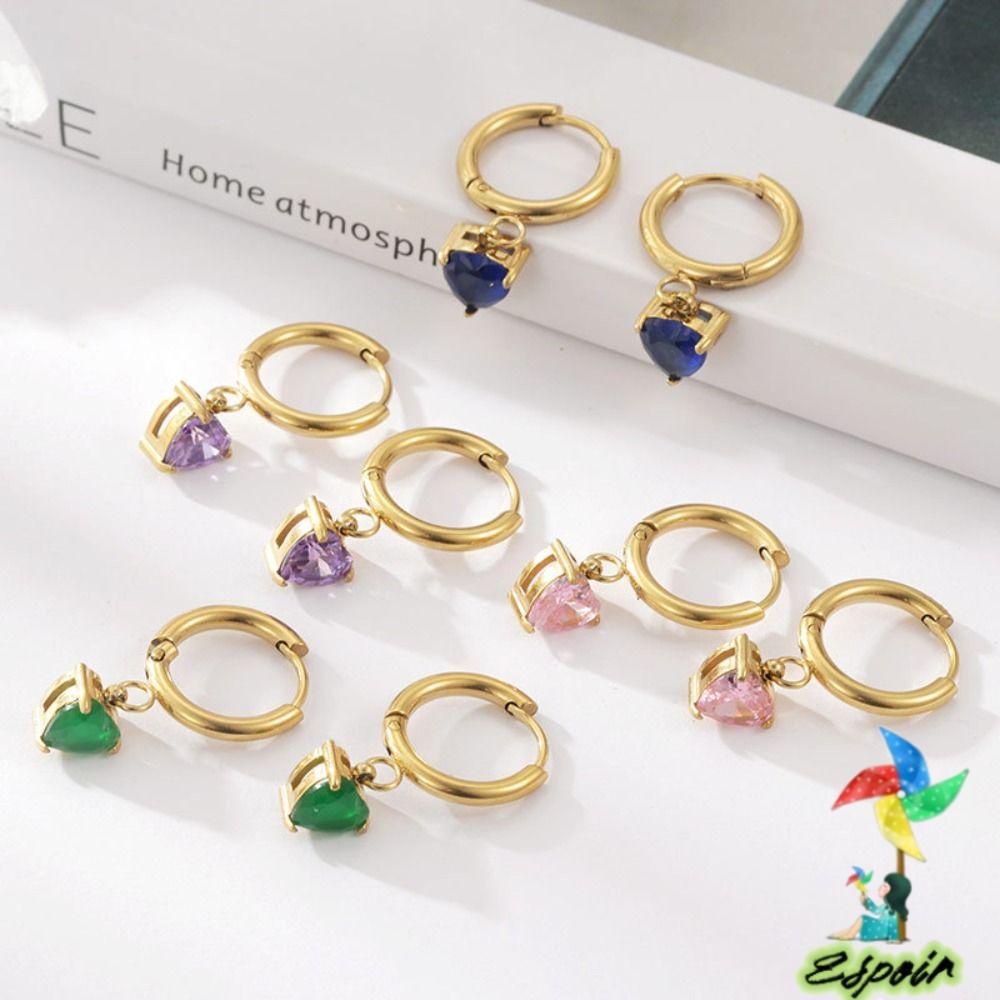 ESPO Bông Tai Đính Đá Zircon Thời Trang Dành Cho Nữ