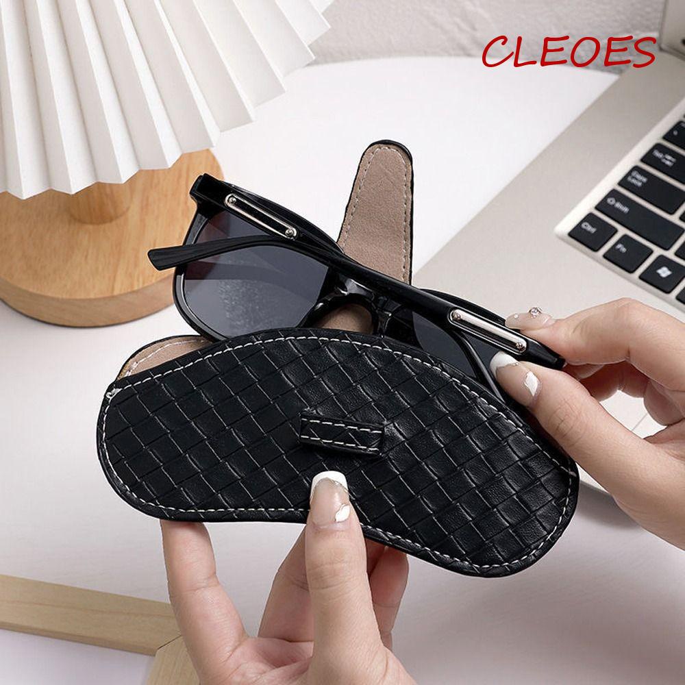 CLEOES Túi Da PU Đựng Mắt Kính Chống Thấm Nước Họa Tiết Kẻ Sọc Caro Phong Cách Hàn Quốc Cho Nam Và Nữ Giá Đỡ