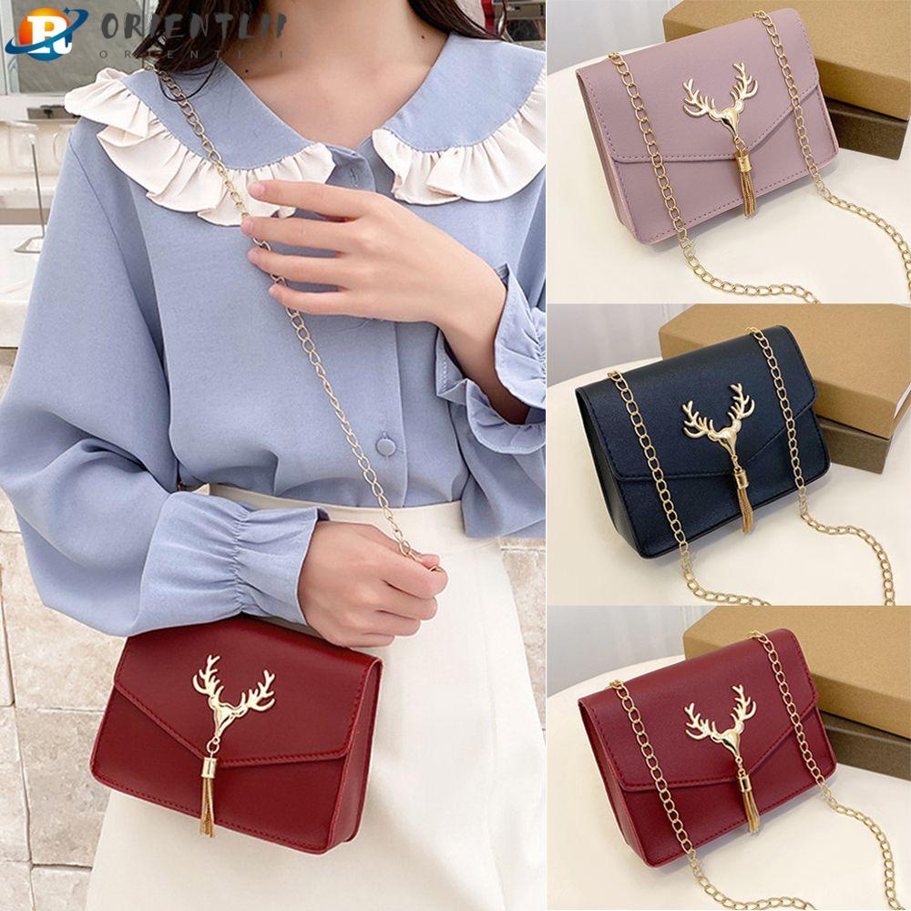 ORIENTLII Túi Xách Da PU Màu Trơn Thời Trang