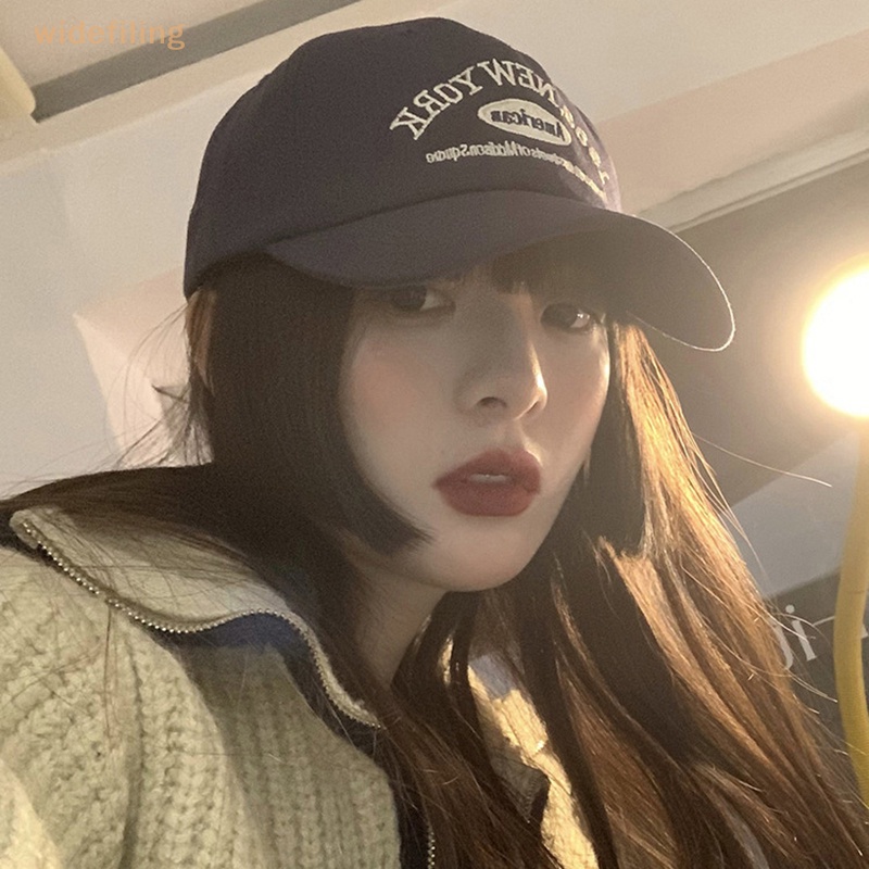 Mũ Lưỡi Trai Cotton Màu Trơn Thêu Chữ New York 1989 Thời Trang Unisex