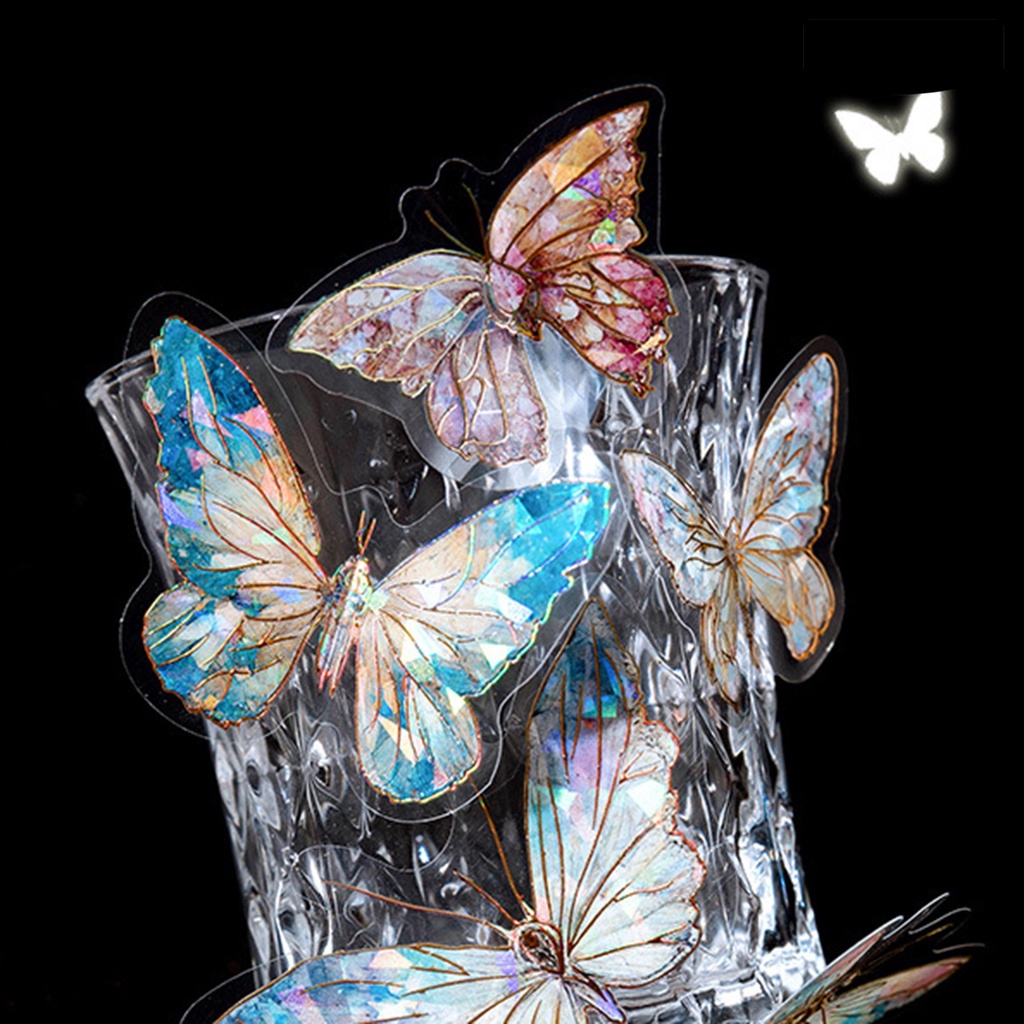 [WSTN] [WSTN] [WSTN]✎Set 40 Miếng Dán Hình Bướm Nhiều Màu Sắc Chống Nước Dễ Tháo Gỡ Trang Trí Sổ Tay