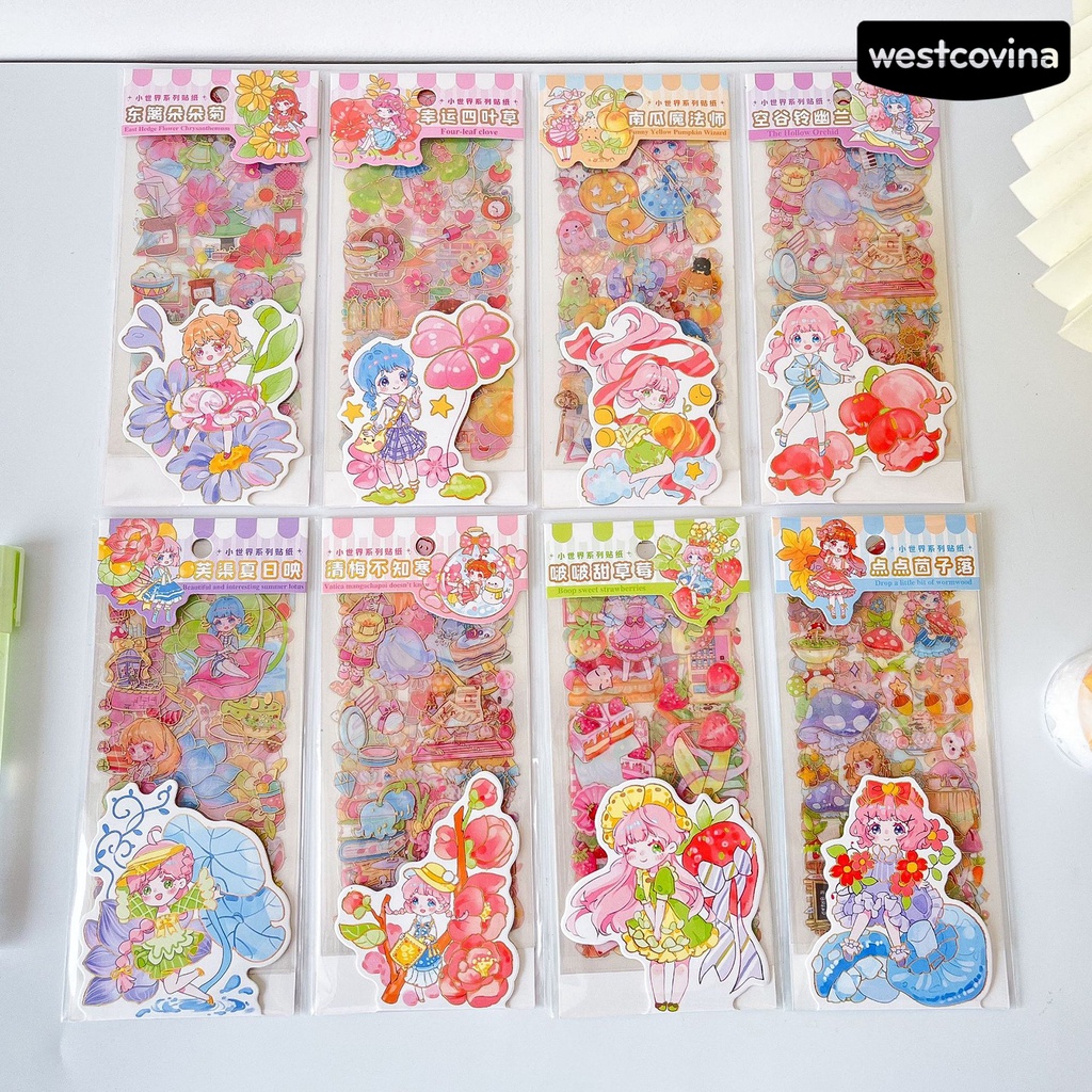 [WSTN]✎Bộ 6 Tấm Sticker Dán Trang Trí Laptop / Xe Đạp Chống Nước Đa Năng Có Thể Tái Sử Dụng