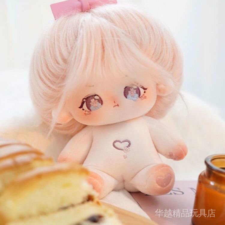 Búp Bê Nhồi Bông Cotton Tóc Dài Hình Hoa Anh Đào Dễ Thương