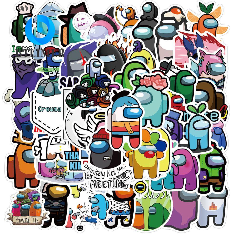 BTLIMER Set 50 Miếng Dán Hoạt Hình Chống Thấm Nước Trang Trí Vali / Xe Máy / Guitar