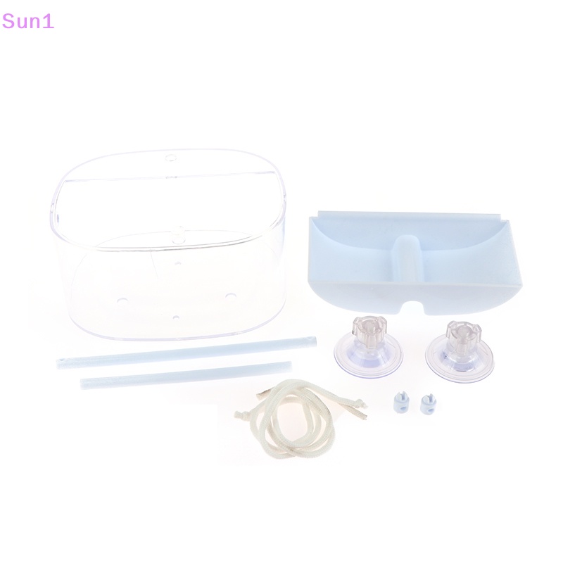 Sun1 > Khay Đựng Hạt Giống Gắn Cửa Sổ Acrylic Trong Suốt Hình Oval Có Giác Hút Mạnh Cho Chim Hoạt Động Ngoài