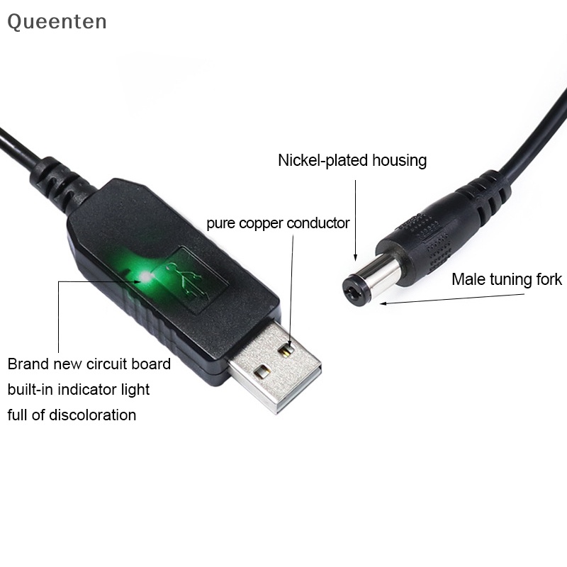 Dây Cáp Tăng Áp Nguồn USB DC 5V Sang 12V 2.1x5.5mm