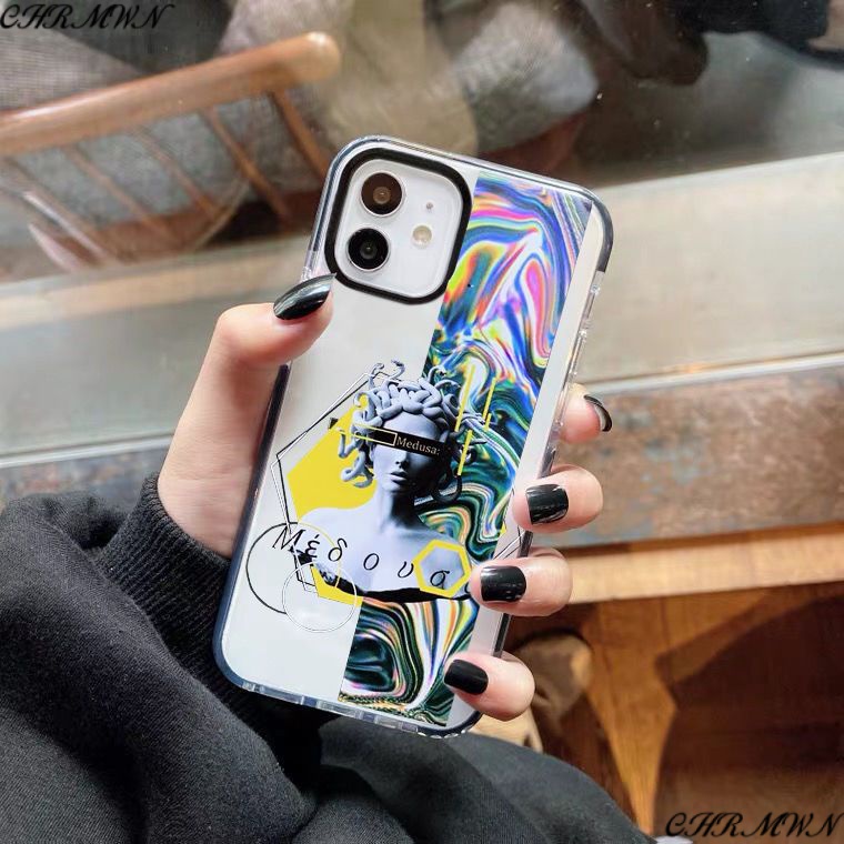 Ốp Điện Thoại Silicone Trong Suốt In Hình Nữ Thần Medusa Cho Apple Iphone Xsmax 7Plus 11 13 812pro xrx