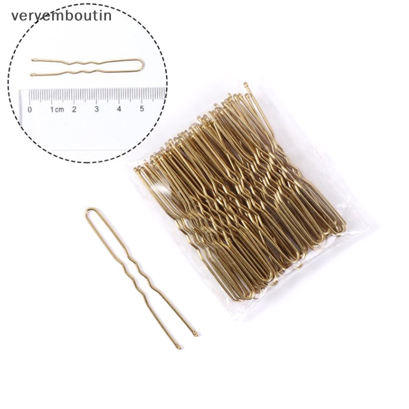 Set 50 Kẹp Tóc Chữ U Màu Vàng Kim Tạo Kiểu Tóc Thời Trang Cho Nữ