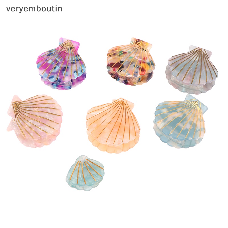 1 Kẹp Tóc Càng Cua Tạo Kiểu Tóc Bằng Acrylic Hình Vỏ Sò Cho Nữ