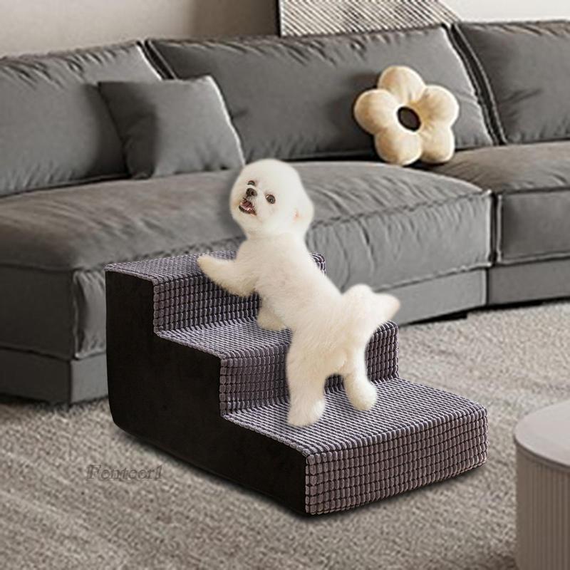 Vỏ Bọc Bậc Cầu Thang 3 Bước Bằng Vải Nhung Chống Trượt Có Thể Giặt Sạch Dành Cho Cún Cưng