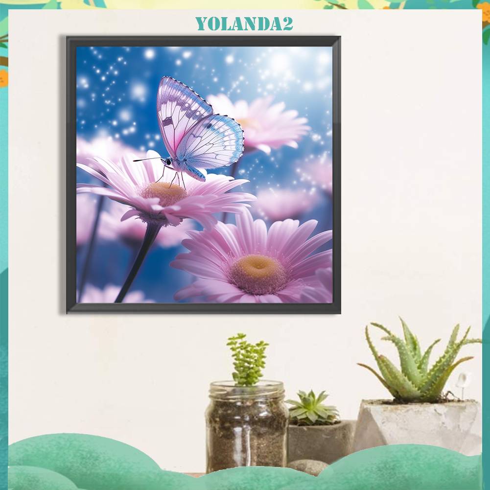 Tranh Đính Đá Kim Cương Toàn Bộ 5D DIY Hình Vẽ Hoa Trang Trí Nhà Cửa