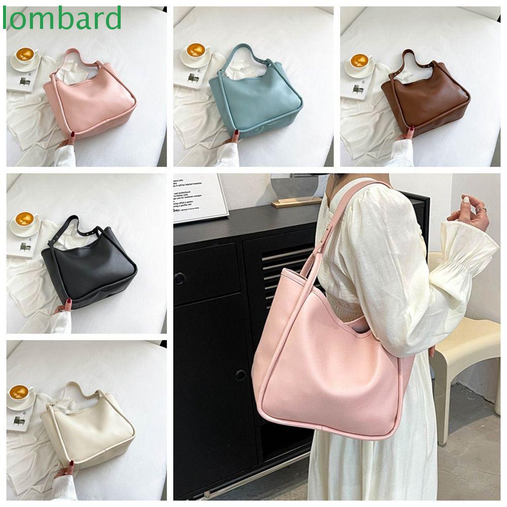 LOMBARD Túi Xách Da PU Cỡ Lớn Mềm Mại Phong Cách Hàn Quốc Cho Nữ