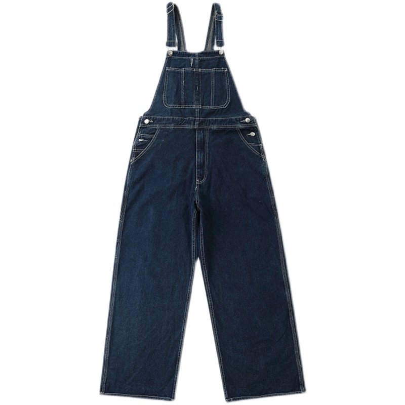 Quần Yếm Jean Dáng Rộng Ống Suông Phong Cách Retro Dành Cho Nữ Và Nam