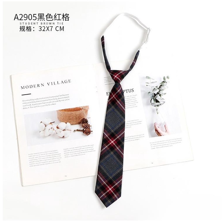 Cà Vạt Nơ Họa Tiết Sọc Caro Phong Cách Retro Nhật Bản