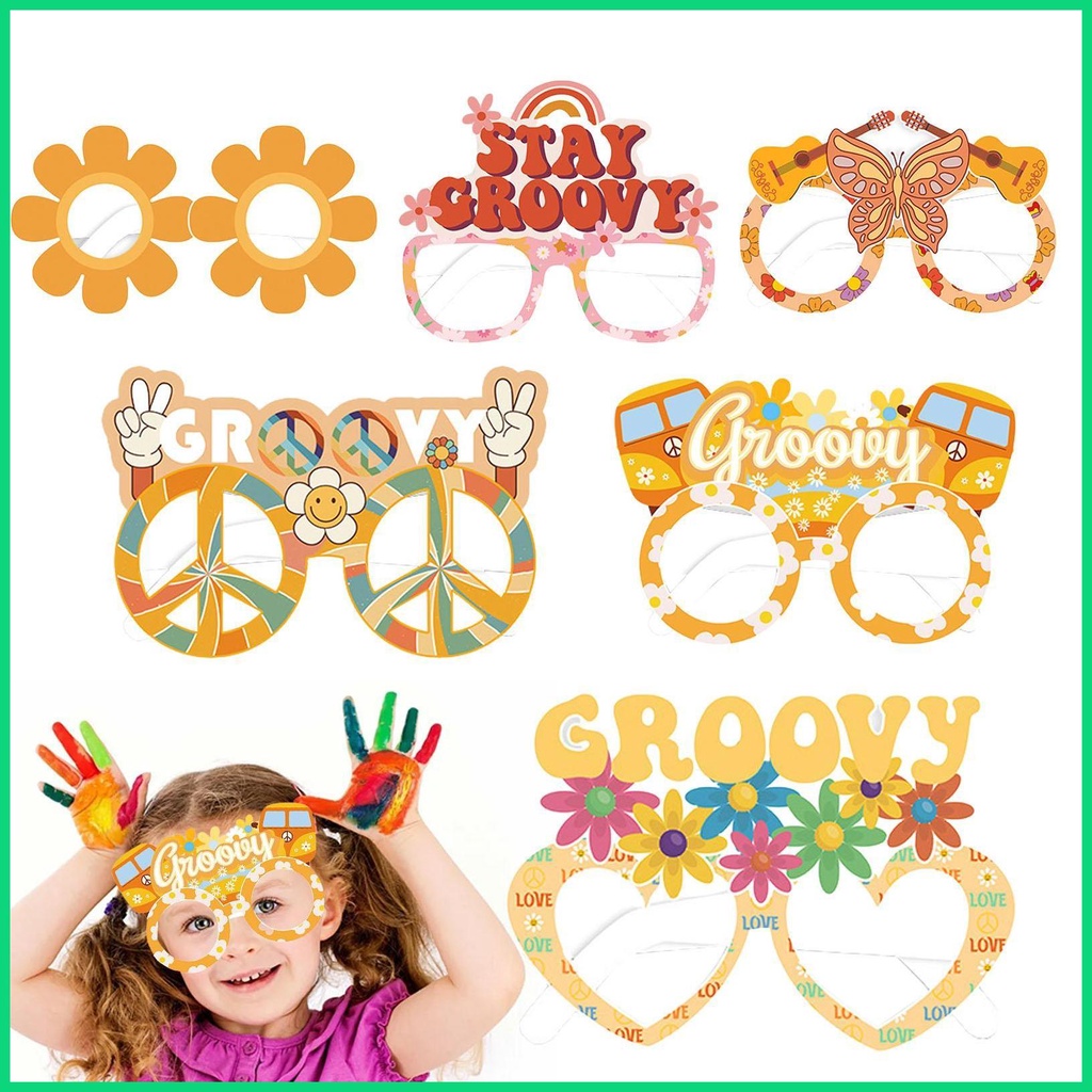 Set 6 Kính Mát 3D Phong Cách Hippie Vui Nhộn Cho Bé