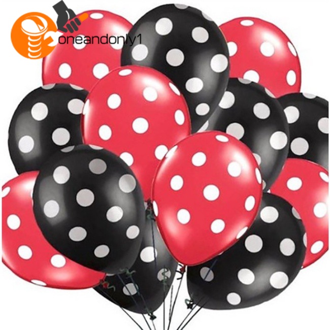 1 Bong Bóng 12 Inch Họa Tiết Chuột Mickey Minnie Chấm Bi Trang Trí Sinh Nhật