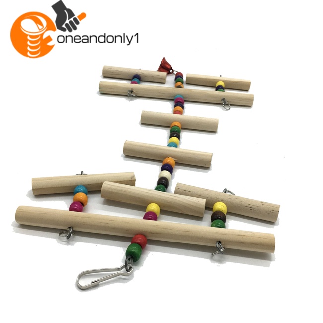 Đồ Chơi Hạt Gỗ Tròn Nhiều Màu Có Chuông Dành Cho Vẹt Cỡ Nhỏ / Vừa / Nhỏ