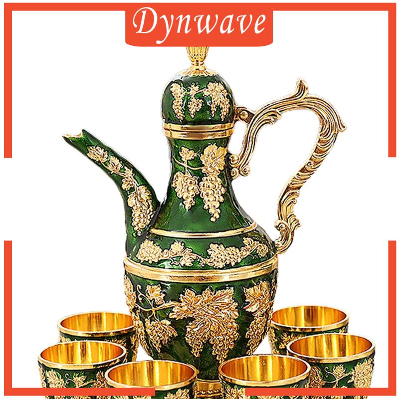 Bộ Ấm Trà Bằng Kính Kim Loại Phong Cách Vintage Châu Âu