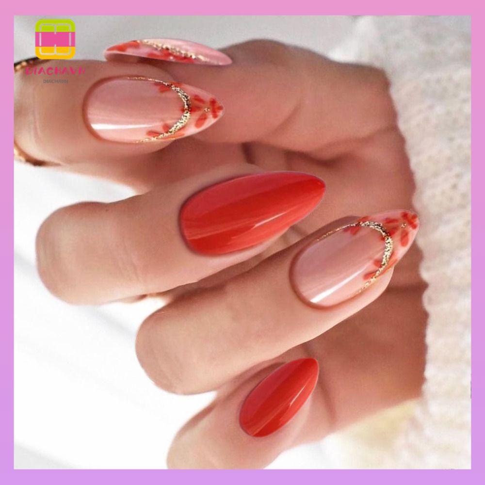 DIACHAVN Móng Tay Giả Đầu Nhọn Thời Trang Cho Nữ
