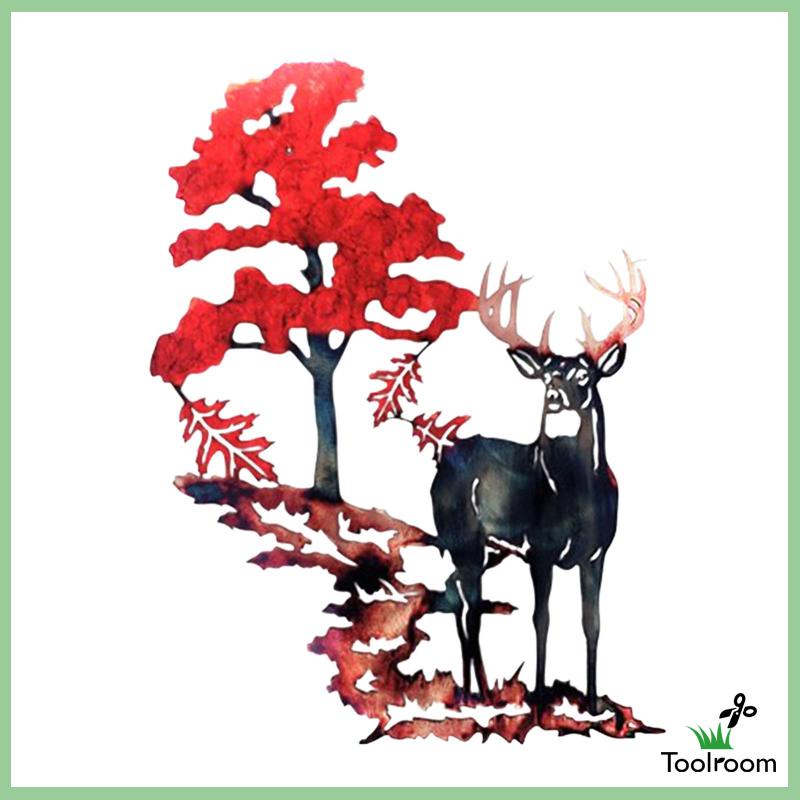 Tranh Treo Tường Trang Trí Nội Thất Hình Nai Bằng Kim Loại