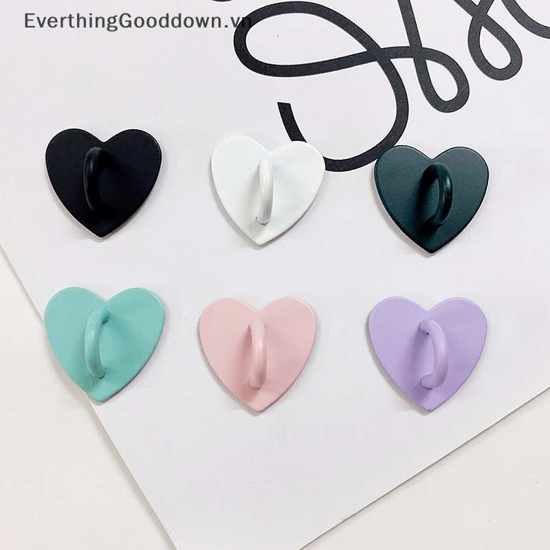 Everthinggooddown 1 Nút Kim Loại Trơn Hình Trái Tim Trang Sức / Túi Xách / Điện Thoại diy vn