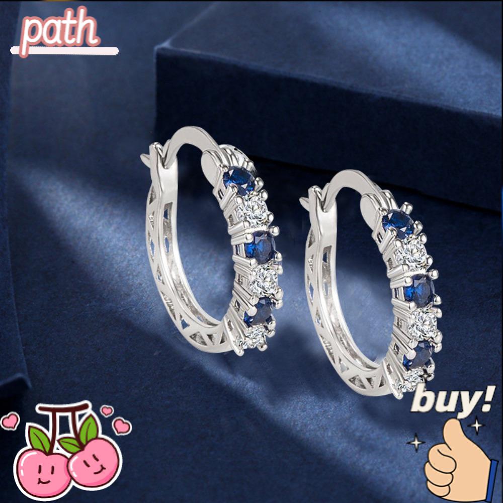 PATH Set 3 Đôi Bông Tai Đính Đá Pha Lê Xanh