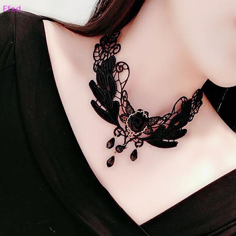Vòng Cổ Choker Ren Phong Cách Gothic Punk Cổ Điển Thời Trang Cho Nữ
