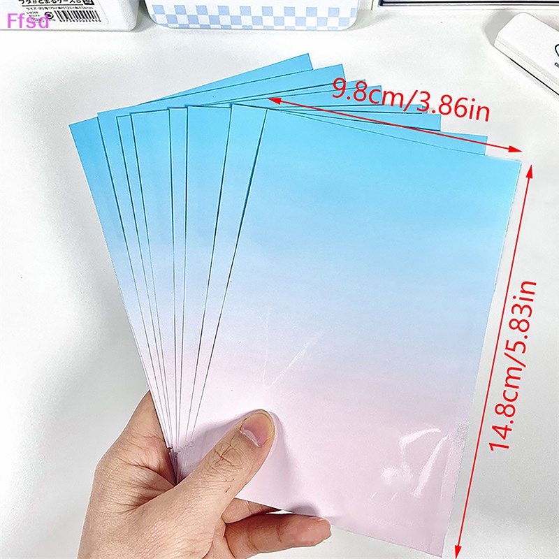 {Ffsd} Set 10 Túi Zip Lõi Nhôm Phẳng Di Động Đựng Trang Sức Màu Xanh Dương Hồng Gradient Có Thể Tái Sử Dụng * Bán Chạy