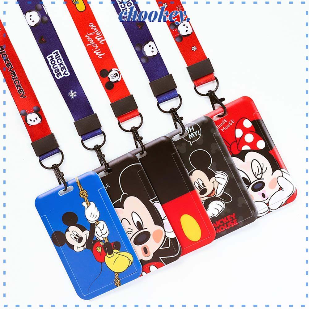CHOOKEY Vỏ Đựng Thẻ ID / Thẻ Ngân Hàng / Xe Buýt Họa Tiết Hoạt Hình Mickey Minnie Dễ Thương