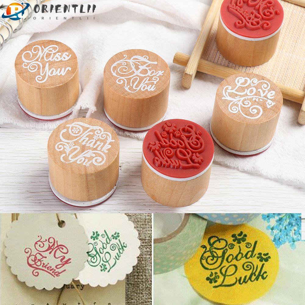 ORIENTLII Con Dấu Gỗ In Chữ Thank You Trang Trí Sổ Tay DIY