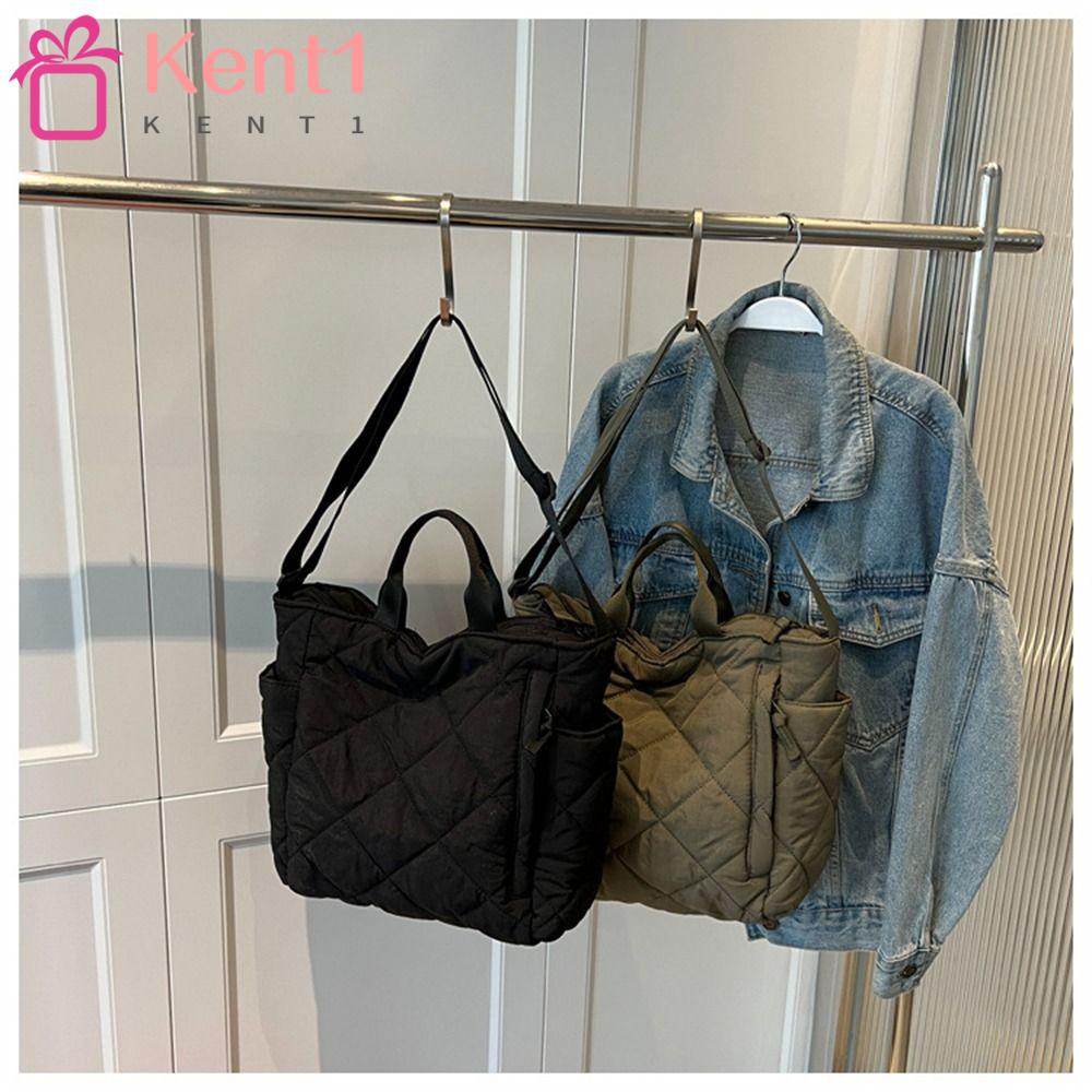 KENT1 Túi Xách Đeo Vai Bằng Vải Cotton Sức Chứa Lớn Dành Cho Nữ