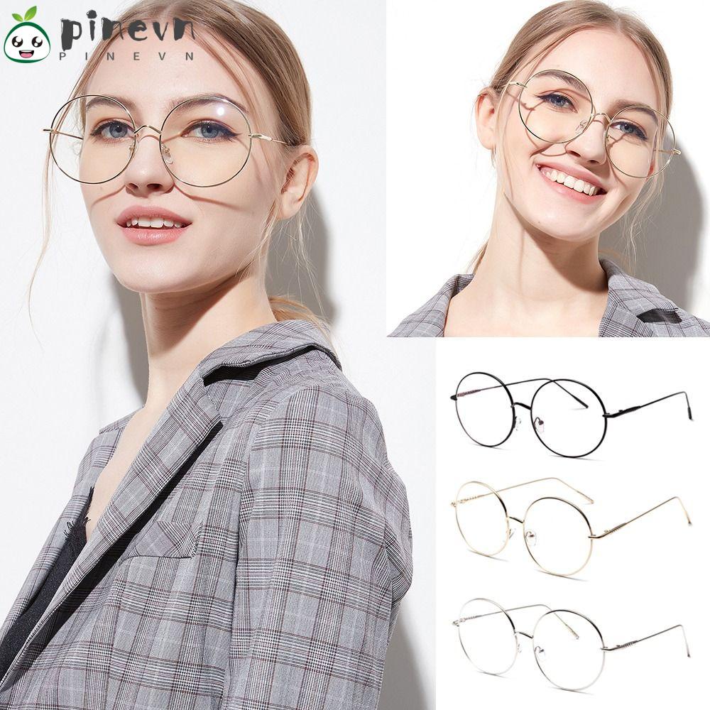 PINEVN Mắt Kính Gọng Tròn Bằng Kim Loại Phong Cách Vintage